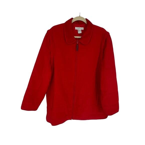 Diane Von Furstenberg Jackets & Blazers - Diane von Furstenberg Silk Assets VTG Red Quilted Jacket Womens L Convertible